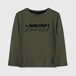 Лонгслив хлопковый детский Minecraft Hemlet, цвет: меланж-хаки