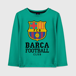 Лонгслив хлопковый детский Barcelona Football Club, цвет: зеленый