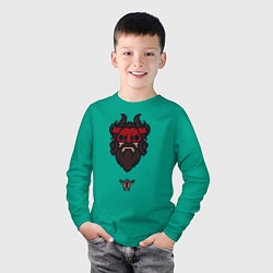 Лонгслив хлопковый детский Beastmaster из Доты 2 Rexxar, цвет: зеленый — фото 2
