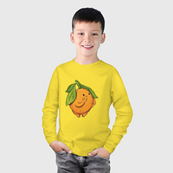 Лонгслив хлопковый детский Апельсин, цвет: желтый — фото 2