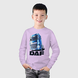 Лонгслив хлопковый детский Daf Truck, цвет: лаванда — фото 2