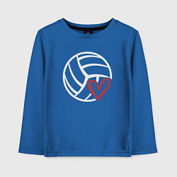 Лонгслив хлопковый детский Love Volleyball, цвет: синий