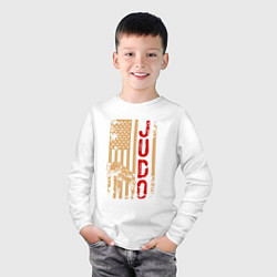 Лонгслив хлопковый детский USA Judo, цвет: белый — фото 2