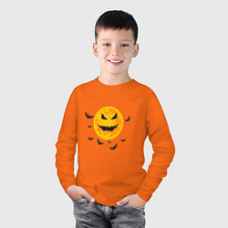 Лонгслив хлопковый детский Halloween, цвет: оранжевый — фото 2