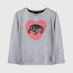 Лонгслив хлопковый детский Дождевая жаба в сердце, цвет: меланж