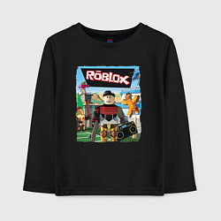 Лонгслив хлопковый детский ROBLOX РОБЛОКС Z, цвет: черный