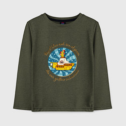 Лонгслив хлопковый детский Yellow Submarine The Beatles, цвет: меланж-хаки