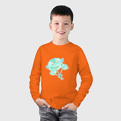 Лонгслив хлопковый детский Смаймы-шарики, цвет: оранжевый — фото 2