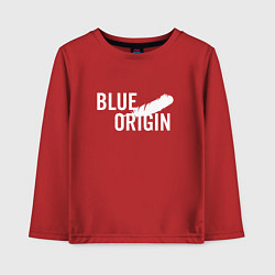 Детский лонгслив Blue Origin logo перо