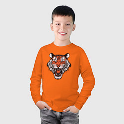 Лонгслив хлопковый детский Tiger Soul, цвет: оранжевый — фото 2