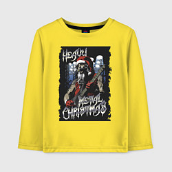 Лонгслив хлопковый детский Heavy Metal Christmas, цвет: желтый