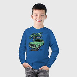 Лонгслив хлопковый детский Авто покоритель дорог, цвет: синий — фото 2