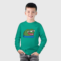 Лонгслив хлопковый детский Pepe happy Пепе хеппи, цвет: зеленый — фото 2