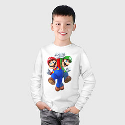 Лонгслив хлопковый детский Mario Bros, цвет: белый — фото 2