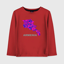 Лонгслив хлопковый детский Армения Armenia, цвет: красный
