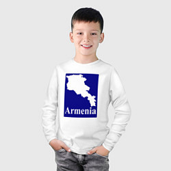 Лонгслив хлопковый детский Армения Armenia, цвет: белый — фото 2