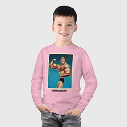 Лонгслив хлопковый детский Arnold PUMP, цвет: светло-розовый — фото 2