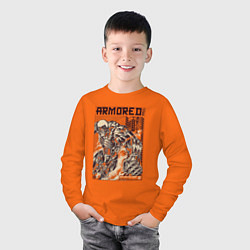 Лонгслив хлопковый детский БРОНИРОВАННЫЙ ТИТАН ARMORED TITAN, цвет: оранжевый — фото 2