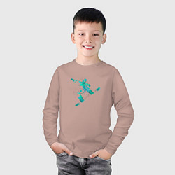 Лонгслив хлопковый детский Сноубордист в Шергеше, цвет: пыльно-розовый — фото 2