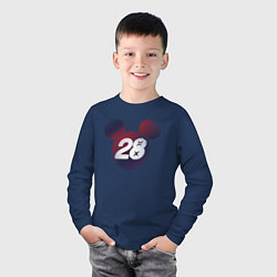 Лонгслив хлопковый детский Logo Mickey 28, цвет: тёмно-синий — фото 2