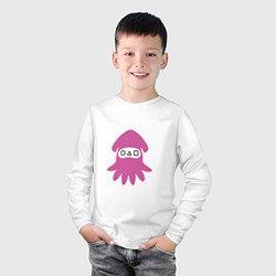 Лонгслив хлопковый детский Squid Pink, цвет: белый — фото 2