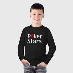 Лонгслив хлопковый детский PokerStars логотип, цвет: черный — фото 2