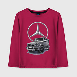 Лонгслив хлопковый детский Mercedes Gelendwagen G63 AMG G-class G400d, цвет: маджента