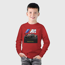 Лонгслив хлопковый детский BMW M Performance Mission 8, цвет: красный — фото 2