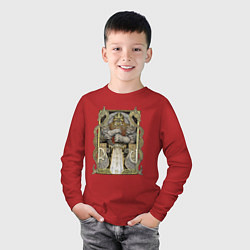 Лонгслив хлопковый детский Бог славянский, цвет: красный — фото 2