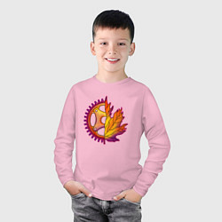 Лонгслив хлопковый детский Autumn cycle style, цвет: светло-розовый — фото 2