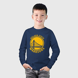 Лонгслив хлопковый детский Golden state Warriors NBA, цвет: тёмно-синий — фото 2