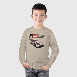 Лонгслив хлопковый детский Toyota Gazoo Racing Team, Finland, цвет: миндальный — фото 2