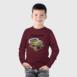 Лонгслив хлопковый детский Toyota Land Cruiser FJ 40 4X4, цвет: меланж-бордовый — фото 2