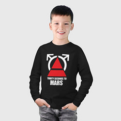 Лонгслив хлопковый детский 30 Seconds To Mars Logo, цвет: черный — фото 2