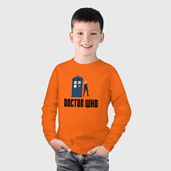 Лонгслив хлопковый детский Доктор кто 12, цвет: оранжевый — фото 2