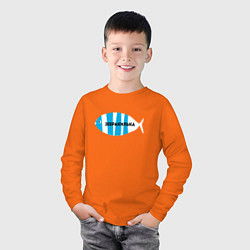 Лонгслив хлопковый детский Зебракилька, цвет: оранжевый — фото 2