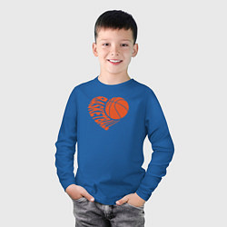 Лонгслив хлопковый детский Баскетбольное сердце, цвет: синий — фото 2