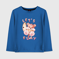 Лонгслив хлопковый детский Тигренок lets play, цвет: синий