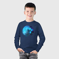 Лонгслив хлопковый детский КОСМОС 2024, цвет: тёмно-синий — фото 2