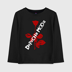 Лонгслив хлопковый детский Depeche Mode красная роза, цвет: черный