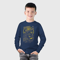 Лонгслив хлопковый детский Сталкер в химзащите, цвет: тёмно-синий — фото 2