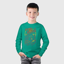 Лонгслив хлопковый детский Сталкер в химзащите, цвет: зеленый — фото 2