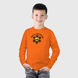 Лонгслив хлопковый детский Brawl Stars снежинка, цвет: оранжевый — фото 2