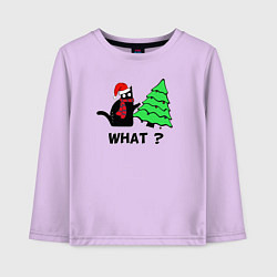 Лонгслив хлопковый детский Кот и Новый Год, цвет: лаванда