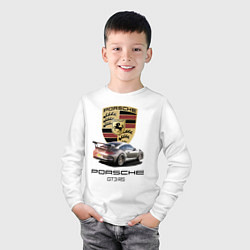 Лонгслив хлопковый детский Porsche GT 3 RS Motorsport, цвет: белый — фото 2