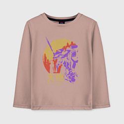 Лонгслив хлопковый детский Евангелион 01, цвет: пыльно-розовый
