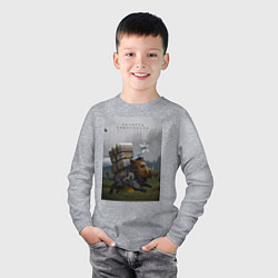 Лонгслив хлопковый детский Метнись кабанчиком, цвет: меланж — фото 2