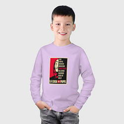 Лонгслив хлопковый детский Money Heist Team, цвет: лаванда — фото 2