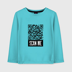 Лонгслив хлопковый детский QR Scan, цвет: бирюзовый