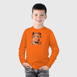 Лонгслив хлопковый детский Буквы Adele, цвет: оранжевый — фото 2
